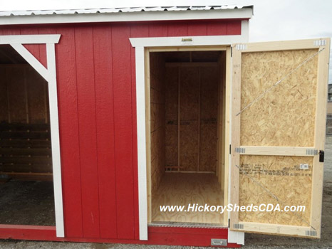 Hickory Sheds Animal Shelter Tack Door Open