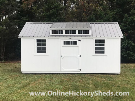 Hickory Sheds Dormer Utility Shed Painted Barn White