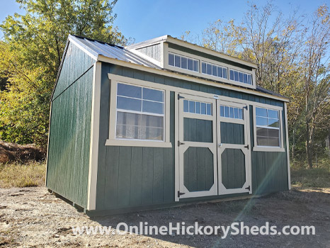 Hickory Sheds Dormer Utility Shed Painted Evergreen