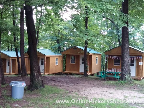 Hickory Sheds Utility Front Porch Camp Setup
