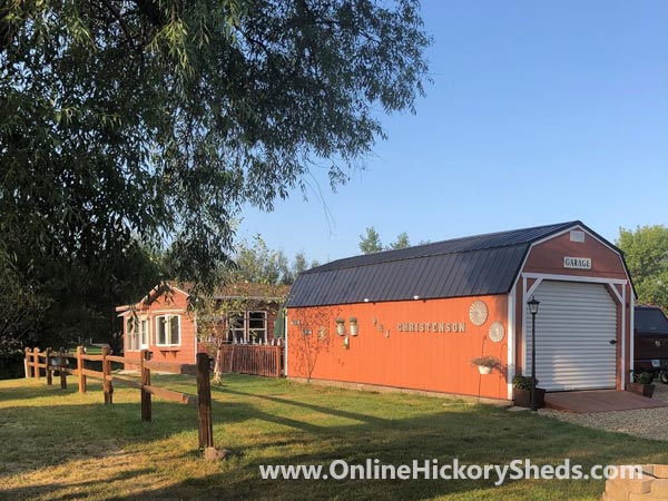 Hickory Sheds Lofted Barn Garage Mahogany