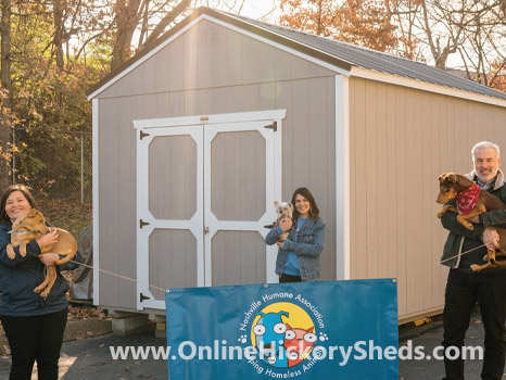 A humane society happy with their new Hickory Shed