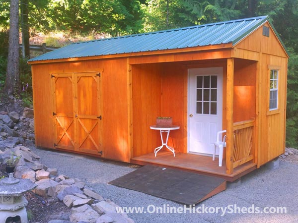Hickory Sheds Utility Side Porch with 9 Lite Door