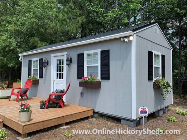 Hickory Sheds Utility Tiny Room with Window Shutters